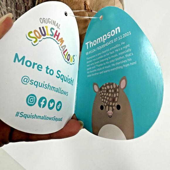 Squishmallows KellyToy Plush 8" Thompson The Armadillo Super Soft & Cuddly NEW - Picture 7 of 17